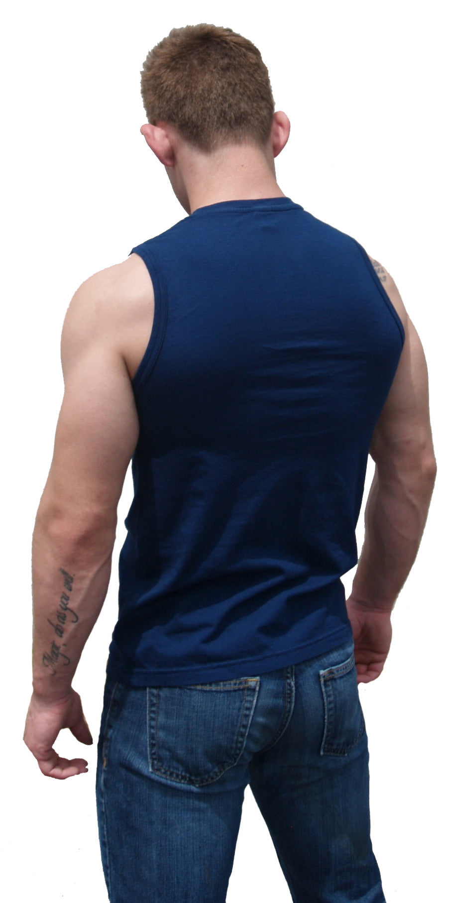 Navy Sleeveless Athletic Fit Barefront