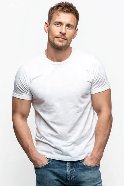 White Athletic Tri-blend Barefront