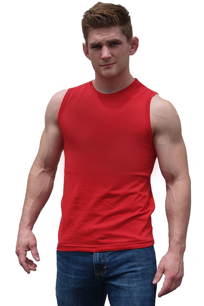 Red Sleeveless Athletic Fit Barefront