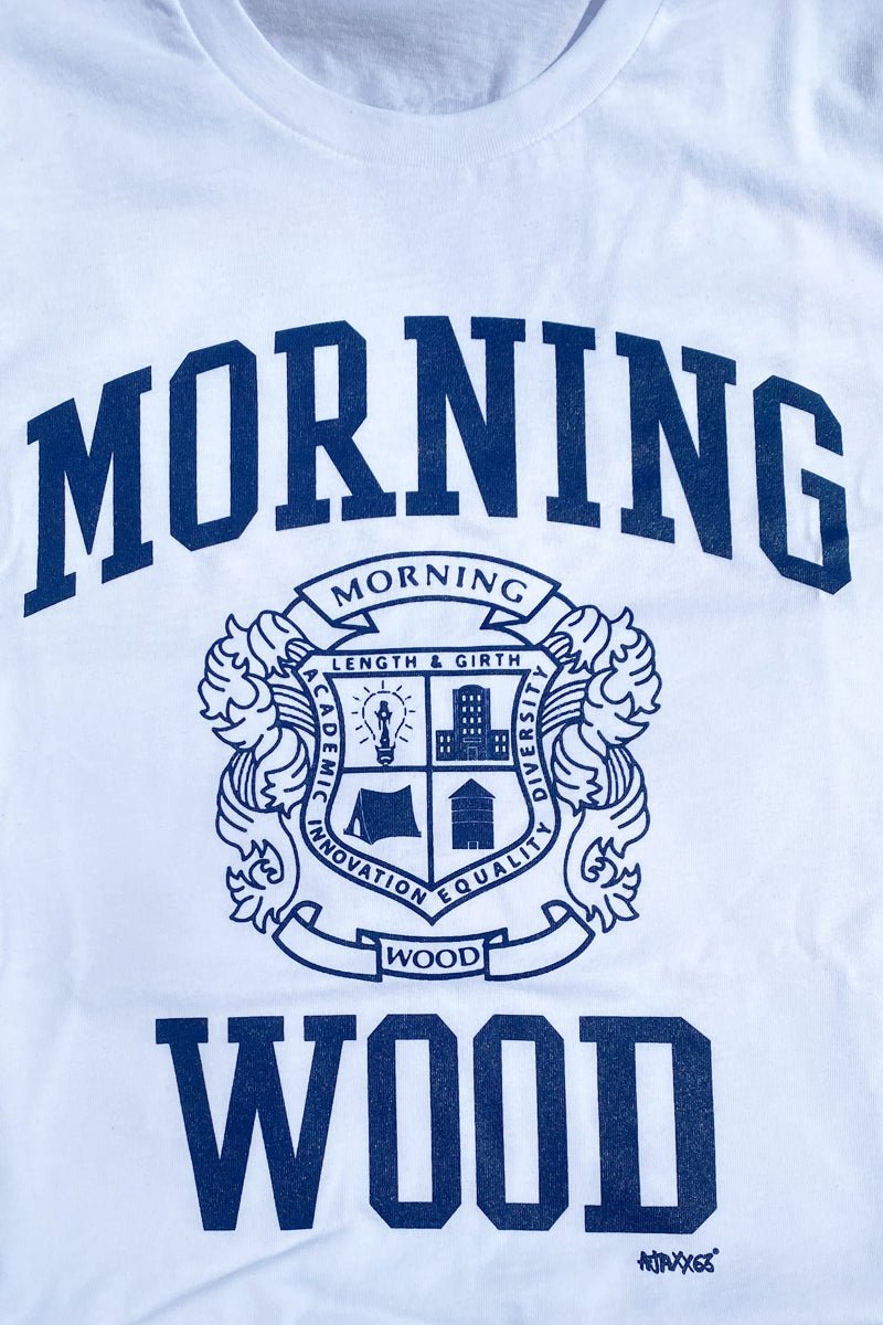 Morning Wood Graphic T-Shirt - White Premium Cotton - Ajaxx63