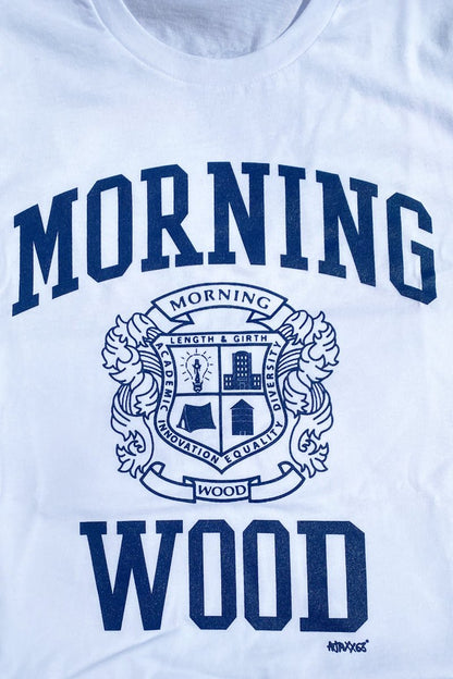 Morning Wood Graphic T-Shirt - White Premium Cotton - Ajaxx63