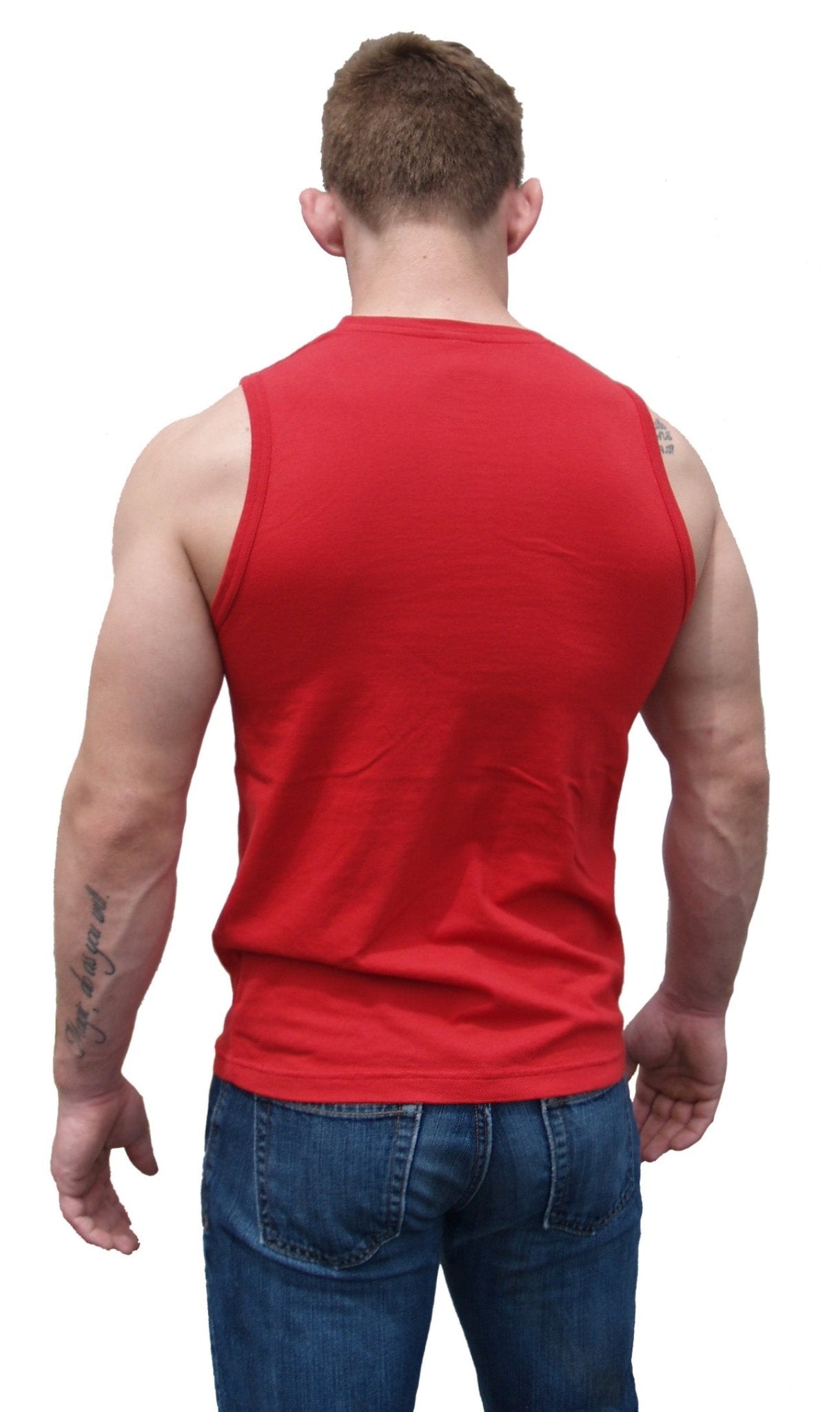 Red Sleeveless Athletic Fit Barefront - Ajaxx63