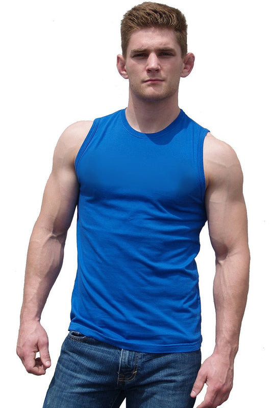 Royal Blue Sleeveless Athletic Fit Barefront - Ajaxx63