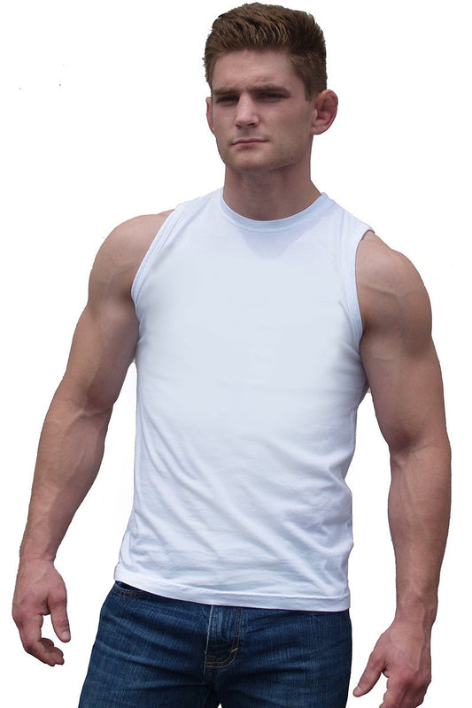 White Sleeveless Athletic Fit Barefront - Ajaxx63